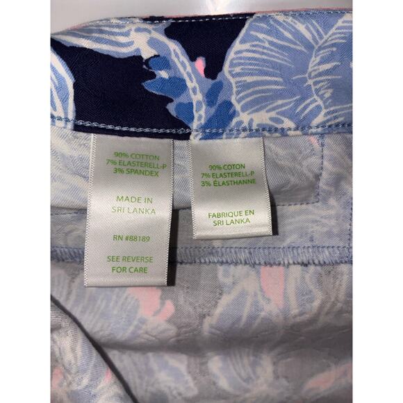 Lilly Pulitzer Pants Kelly Hi Rise Blue Amore Aqua Size 10 Inseam 27" - Picture 10 of 10